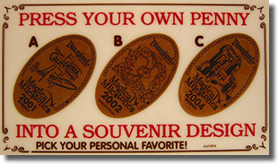 Migical Milestones pressed penny machine sign or marquee.