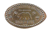 CA0002 Retired DISNEY’S CALIFORNIA ADVENTURE Golden State pressed quarter.