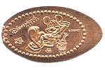 A0050 Retired Mickey Mouse in beach chair stretched penny.