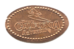CA0072 Retired DISNEYS CALIFORNIA ADVENTURE Surfer Mickey pressed penny.