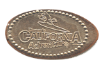 CA0093 Retired DISNEY’S CALIFORNIA ADVENTURE Surfer Mickey Disney California Adventure 10th Anniversary pressed dime.