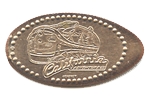 CA0094 Retired DISNEY’S CALIFORNIA ADVENTURE Locomotive Disney California Adventure 10th Anniversary pressed dime.