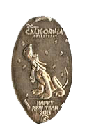 CA0187 Retired Howling Pluto Happy New Year 2013 pressed nickel.
