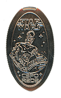 CA0225 C3PO and R2D2 from the movie Star Wars pressed quarter.