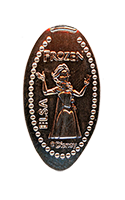 CA0283 Vending Machine Elsa of the movie Frozen vertical elongated pressed coin image.