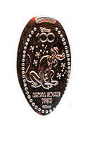 CA0290 Vending Style Penny Press Machine Disney 100 Years of Wonder Pluto Loyal Since 1930 vertical elongated pressed coin image.
