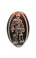 CA0302 Vending Style Penny Press Machine Marvel's Groot Standing Tall and Confident vertical elongated coin image. 