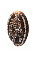 CA0303 Vending Style Penny Press Machine Marvel's Star Lord vertical elongated coin image. 