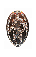 CA0305 Vending Style Penny Press Machine Marvel's Drax vertical elongated coin image.   