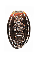 CA0306 Vending Style Penny Press Machine Marvel's Rocket Raccoon vertical elongated coin image. 
