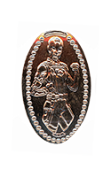 CA0307 Vending Style Penny Press Machine Marvel's Nebula vertical elongated coin image. 