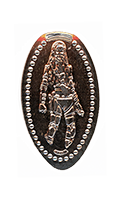 CA0308 Vending Style Penny Press Machine Marvel's Gamora vertical elongated coin image. 