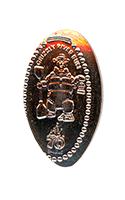 CA0326 Vending Style Penny Press Machine Grizzly River Run Bear Disneyland Resort 70th Anniversary pressed penny image.   Located just outside of Rushin' River Outfitters, Disney California Adventure, Disneyland Resort, USA. First reported onstage by May 21, 2025.  