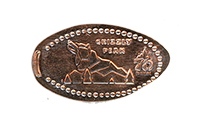 CA0337 Vending Style Penny Press Machine Grizzly Peak, Disneyland Resort 70th Anniversary pressed penny image. Located in Humphrey's Service and Supplies, Disney California Adventure, Disneyland Resort, USA.  First reported onstage by May 23, 2025 