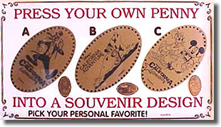 CA0032-33-34 Greetings From California Penny Press Machine Marquee