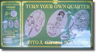 California Adventure Brother Bear Pressed Quarter Machine Sign for the CA0110, CA0111, and CA0112 pressed quarters