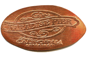 CA0177-179r Paradise Pier  Reverse DISNEY CALIFORNIA ADVENTURE™ pressed penny stampback.