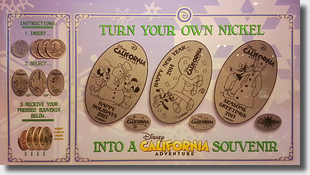 Disney California Adventure Machine CA0189,190, & 191 Seasonal Nickel Set Marquee 12/10/13