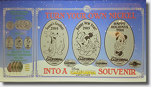 Disney California Adventure Machine CA0192,193, & 194 Seasonal Nickel Set Marquee 12/10/14