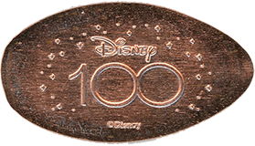 Image of the Disney 100 Years of Wonder CA0291-298 pressed coin reverse.