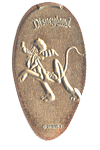 CA0087 Retired Davy Crockett Pluto Disney California Adventure 10th Anniversary pressed dime elongated coin image.