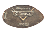 CA0090 Retired Cars Logo Disney California Adventure 10th Anniversary pressed dime elongated coin image.