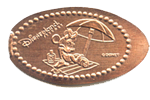 CA0109 Retired Minnie Mouse at the beach Disney California Adventure 10th Anniversary pressed penny.