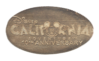 CA0110-0112r Retired Disney California Adventure™ Tenth Anniversary pressed quarter reverse. 
