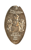 CA0189 Retired Minnie & Mickey Happy Holidays 2013 pressed nickel.
