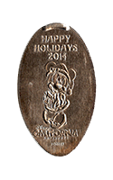 CA0194 Retired Minnie Mouse Happy Holidays 2014 pressed nickel. 
