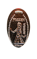 CA0282 Vending Machine Anna of the movie Frozen pressed penny vertical elongated pressed coin image.