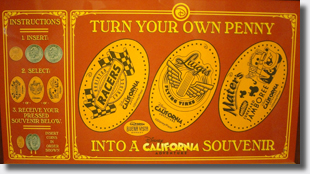 CA0171-173 pressed penny machine marquee sign