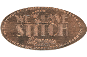 We Love Stitch Disney California Adventure pressed coin backstamp