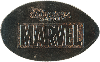 Disney California Adventure Marvel pressed quarter stampback.