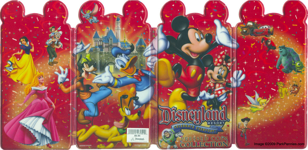 Disneyland Pressed Penny Book Album Starter Set - 13 Disney World Mickey  Coins