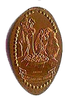 DL0127 Retired Lady & The Tramp pressed penny or elongated coin image. 