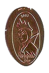 DL0196 Retired Evil Queen Grimhilde, Snow White's Villain Step Mother elongated coin image.