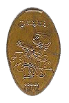 DL0244 RETIRED Frontier Land Guitar Playing Mickey squished penny elongated coin image.