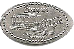 DL0267 RETIRED Horse-Drawn Streetcar pressed nickel or elongated Disney coin image.