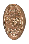 DL0298 RETIRED 25th Anniversary of Disneyland 1980 Magical Milestones pressed penny.