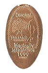 DL0316 RETIRED Tarzan’s Treehouse™ 1999 Magical Milestones pressed penny elongated coin image. 