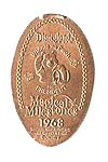 DL0320 RETIRED Winnie the Pooh for President 1968 Magical Milestones pressed penny elongated coin image.