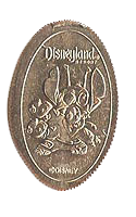 DL0327 RETIRED Stitch with Blasters smashed quarter elongated coin image.