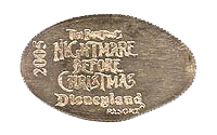 RETIRED Disneyland Park NIGHTMARE BEFORE CHRISTMAS Pressed Quarter Guide No.DL0329-331 Type I Horizontal Coin Reverse.