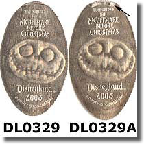 Santa Jack Skellington Elongated Coin Detail #DL0329 vs. DL0329A 