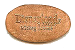 DL0354r DISNEYLAND  ®  RESORT, MICKEY MOUSE pressed penny stampback.