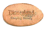 DL0358r DISNEYLAND  ®  RESORT, SLEEPING BEAUTY pressed penny stampback.