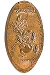 DL0364 Dopey & Happy pressed penny elongated coin image. 