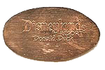 DL0365r DISNEYLAND  ®  RESORT, DONALD DUCK pressed penny stampback.