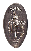 DL0427 Retired SLEEPING BEAUTY, Princess Aurora smashed quarter or elongated coin image.